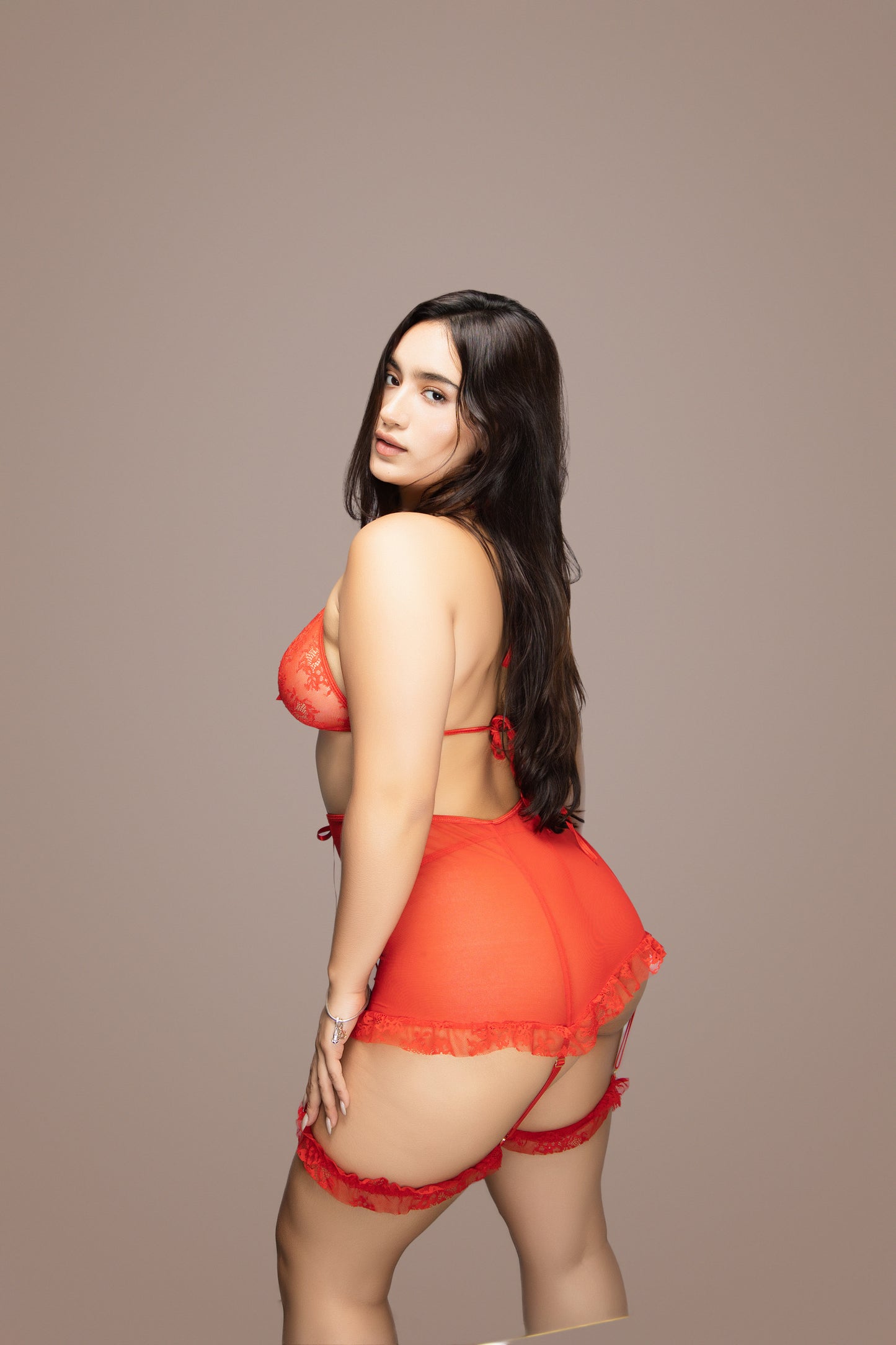 Liguero rojo Alice con faldita