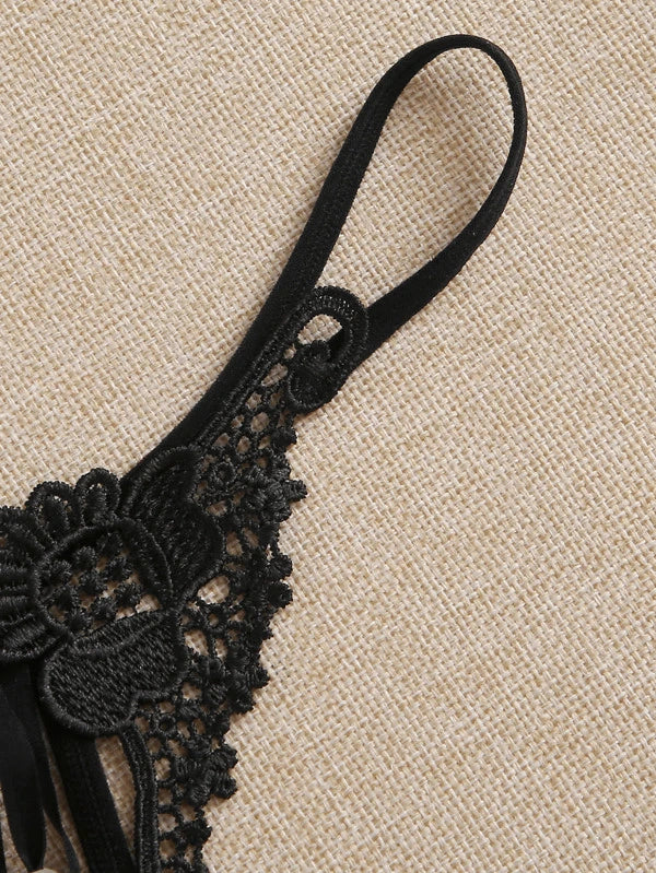 Tanga de encaje con perla (Personalizada)