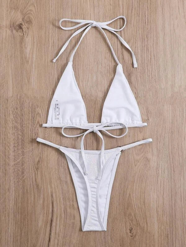 Bikini Blanco Metalico
