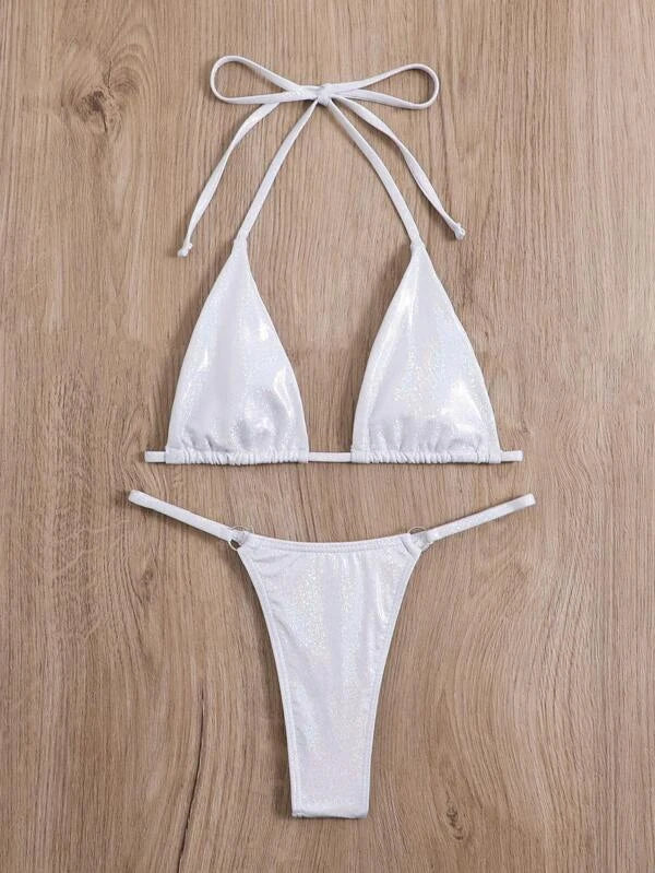 Bikini Blanco Metalico
