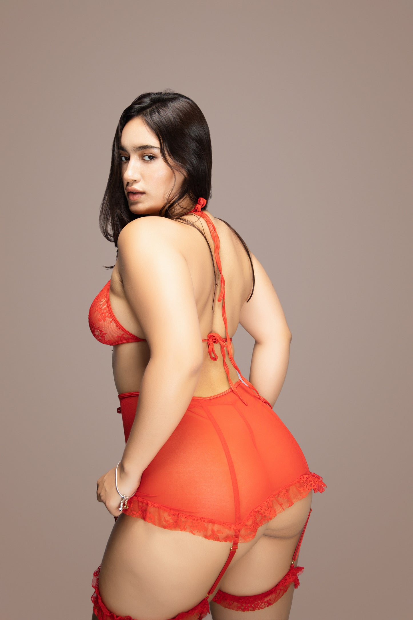 Liguero rojo Alice con faldita