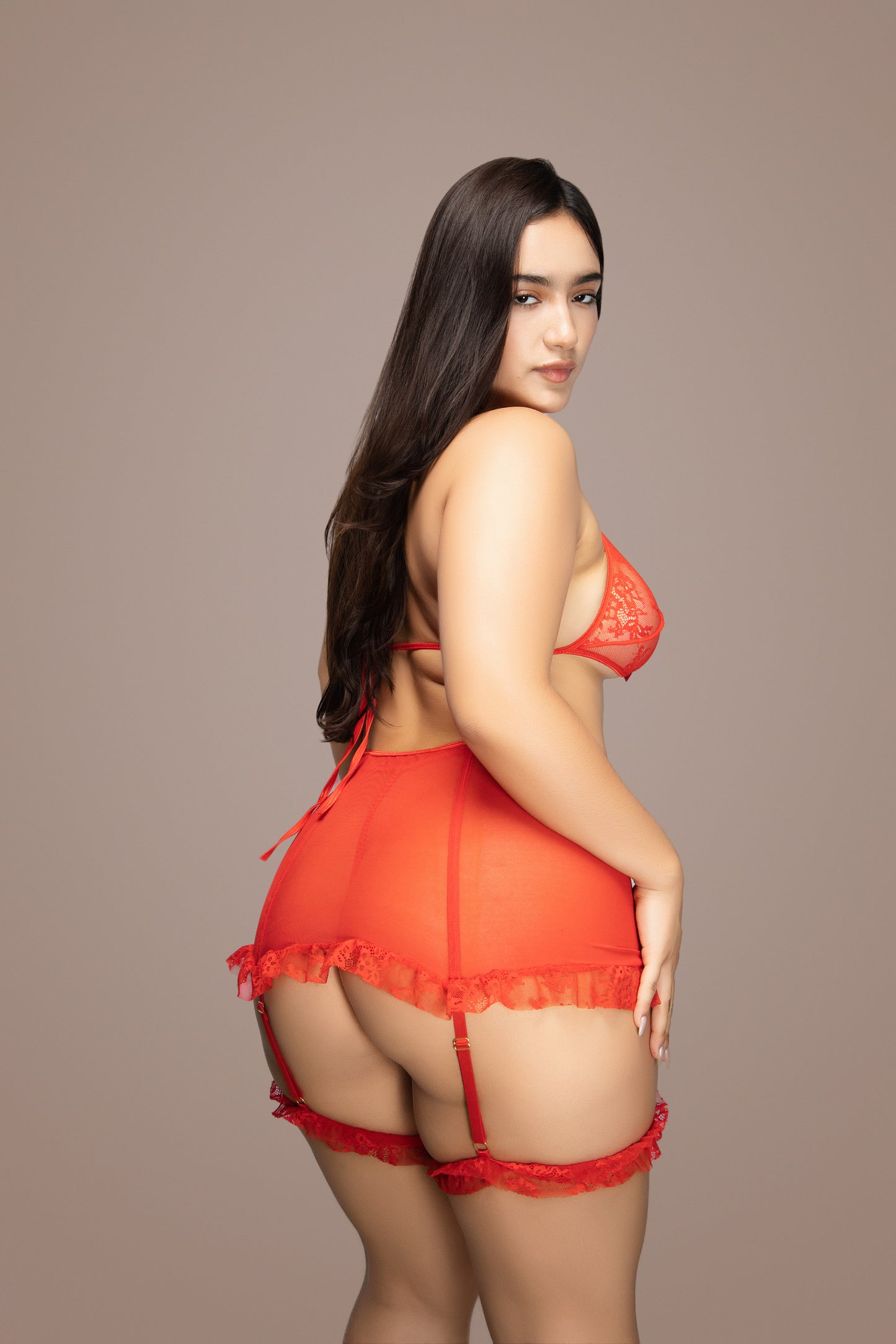 Liguero rojo Alice con faldita