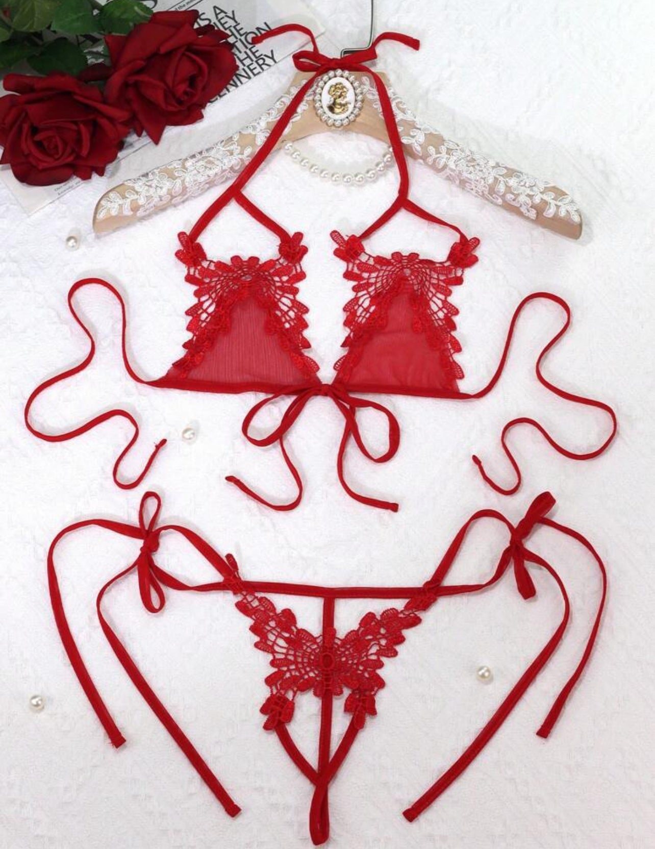 Conjunto Mini sin entrepierna Rojo Amira