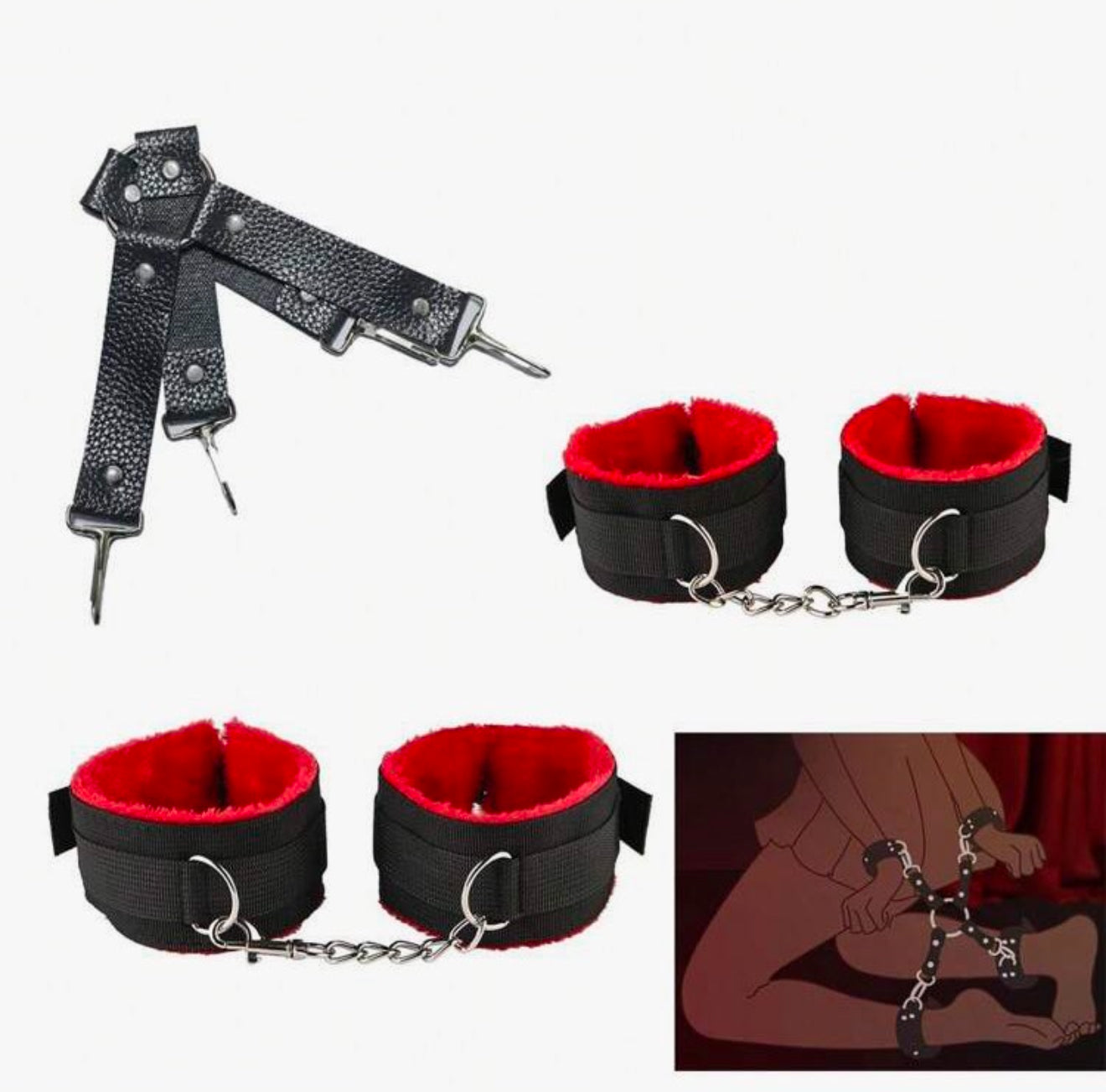 Kit Sex Bondage SM, Restricciones 7 piezas