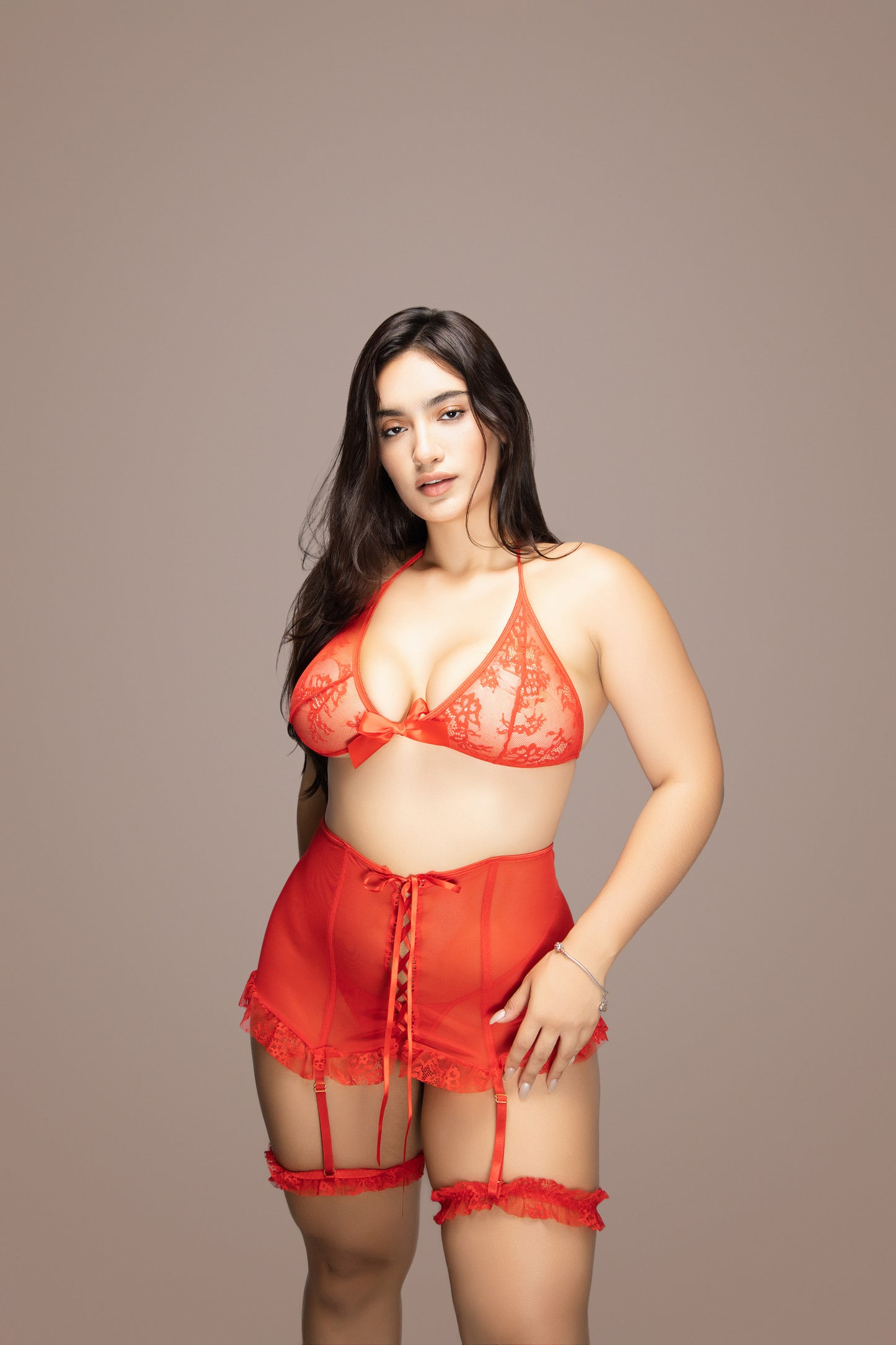 Liguero rojo Alice con faldita