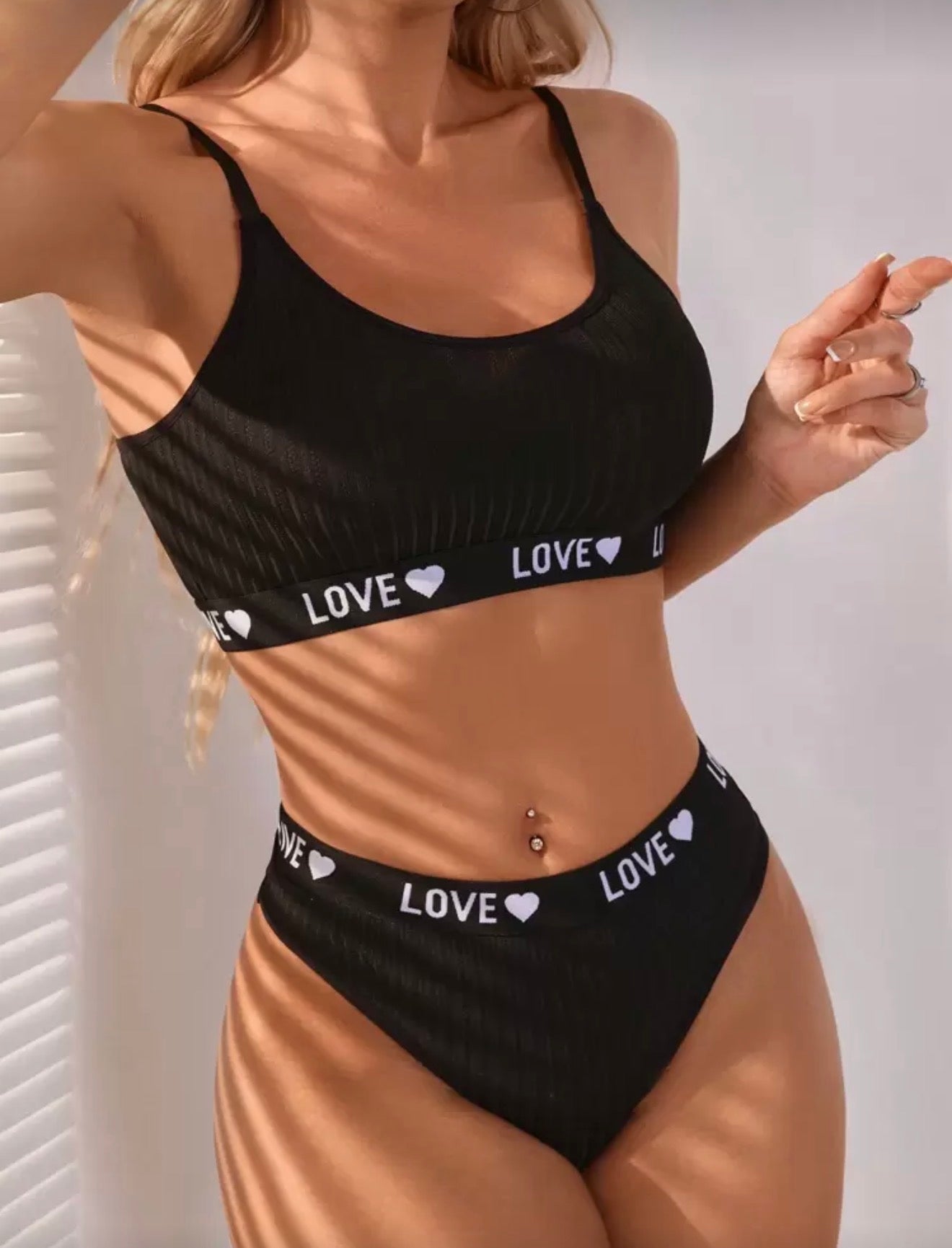 Set de lencería negro Love
