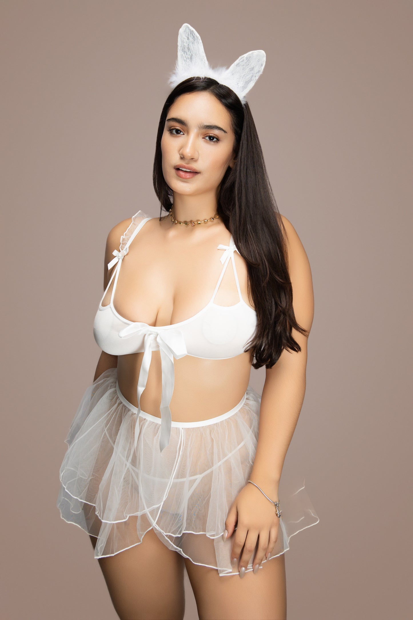 Set de lencería floral Tulipan transparente 3 piezas (sin orejitas)