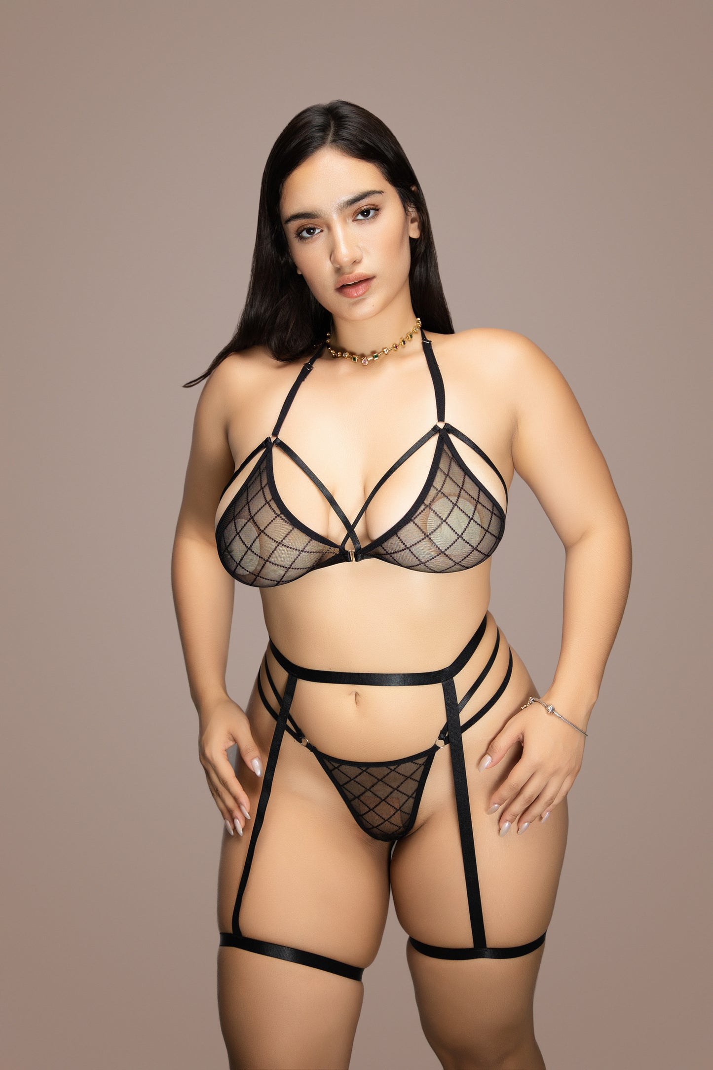 Set de liguero negro Catheryn