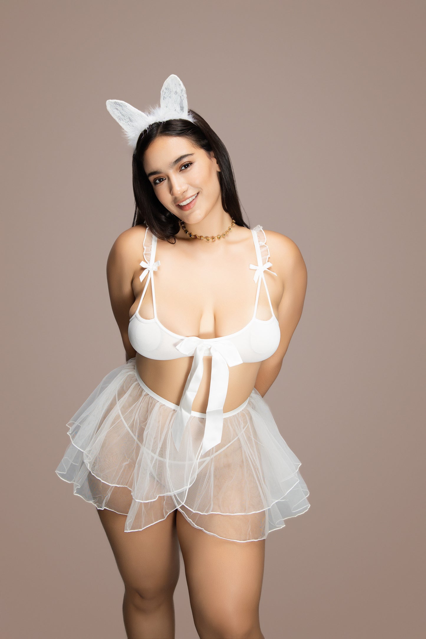 Set de lencería floral Tulipan transparente 3 piezas (sin orejitas)