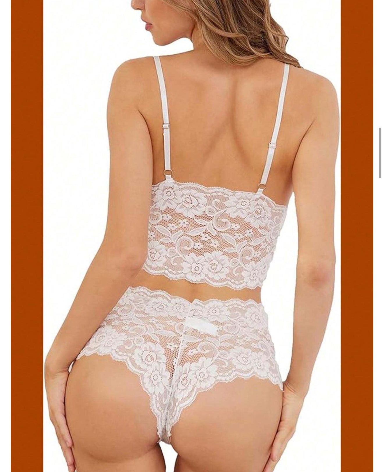 Conjunto cachetero en encaje Blanco Leonor