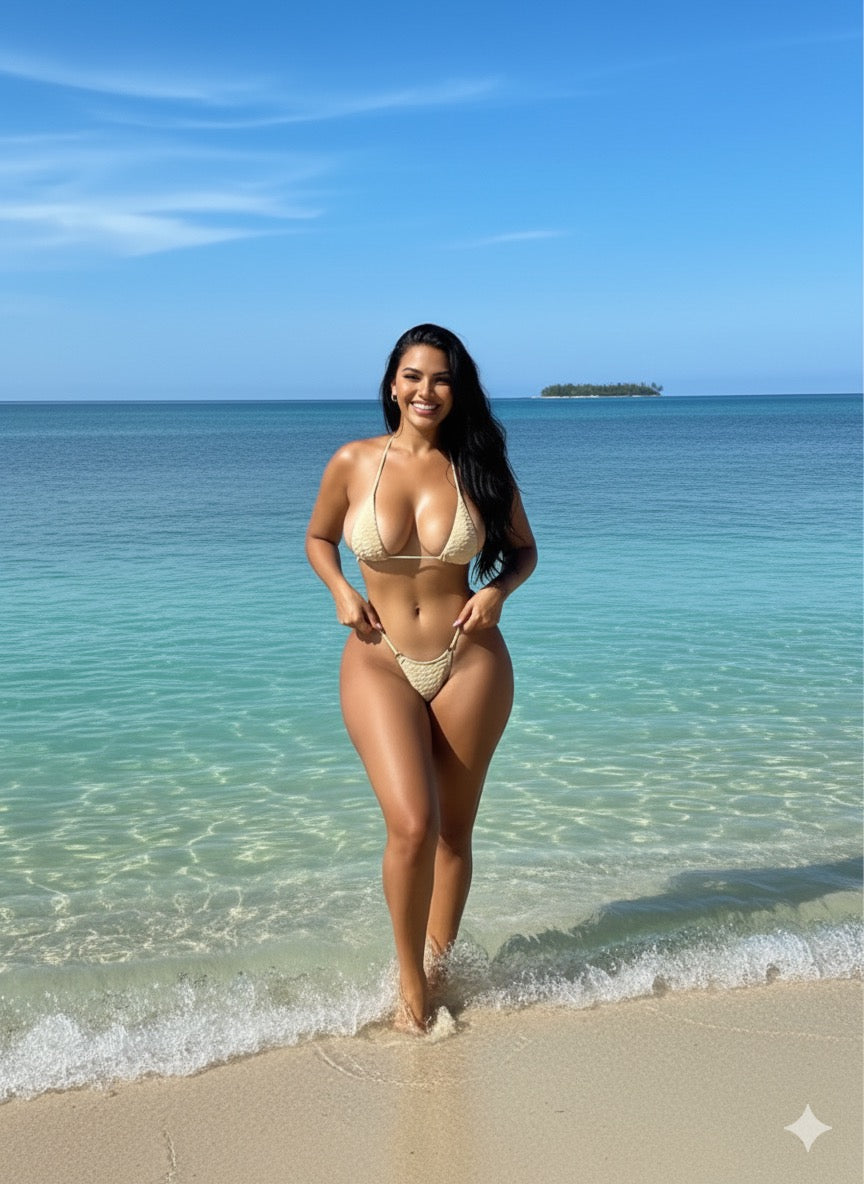 Bikini con tanga triángulo halter micro