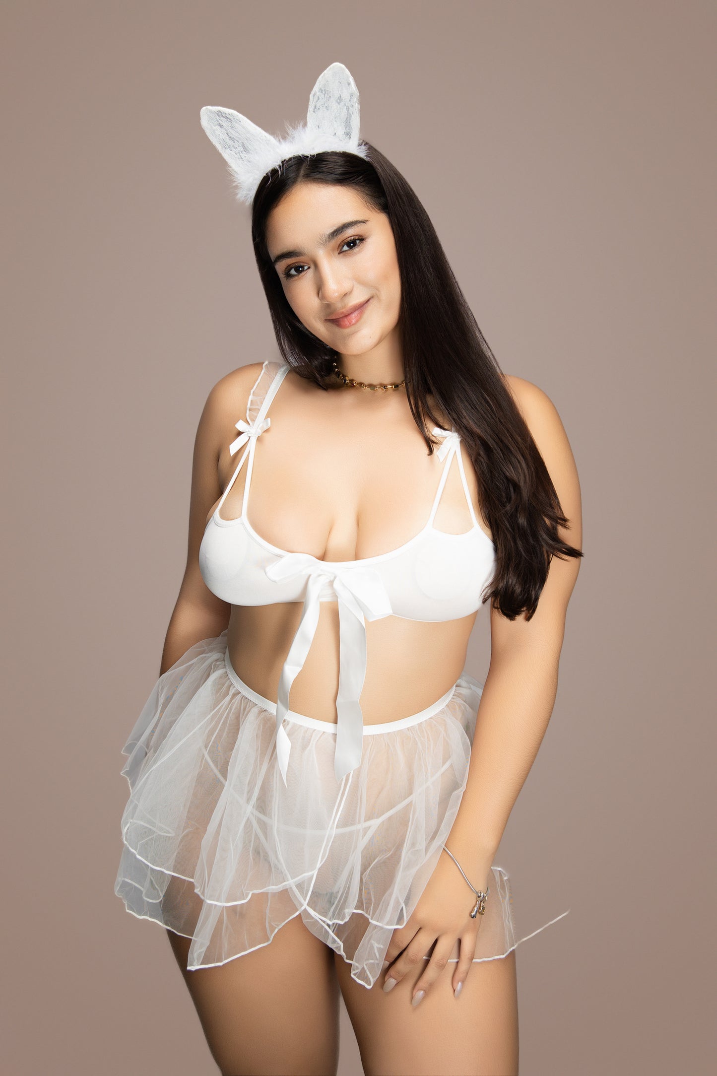 Set de lencería floral Tulipan transparente 3 piezas (sin orejitas)