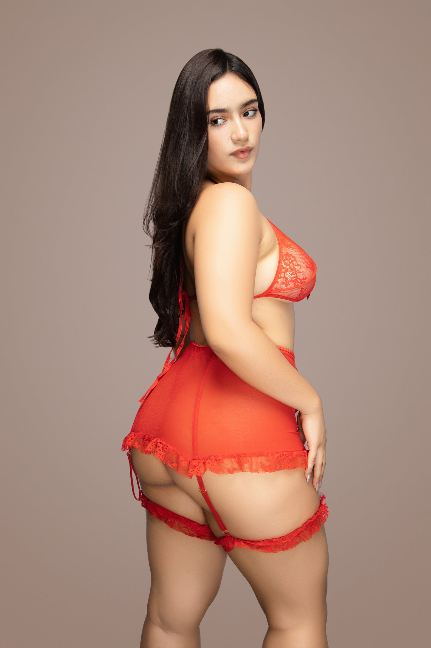 Liguero rojo Alice con faldita