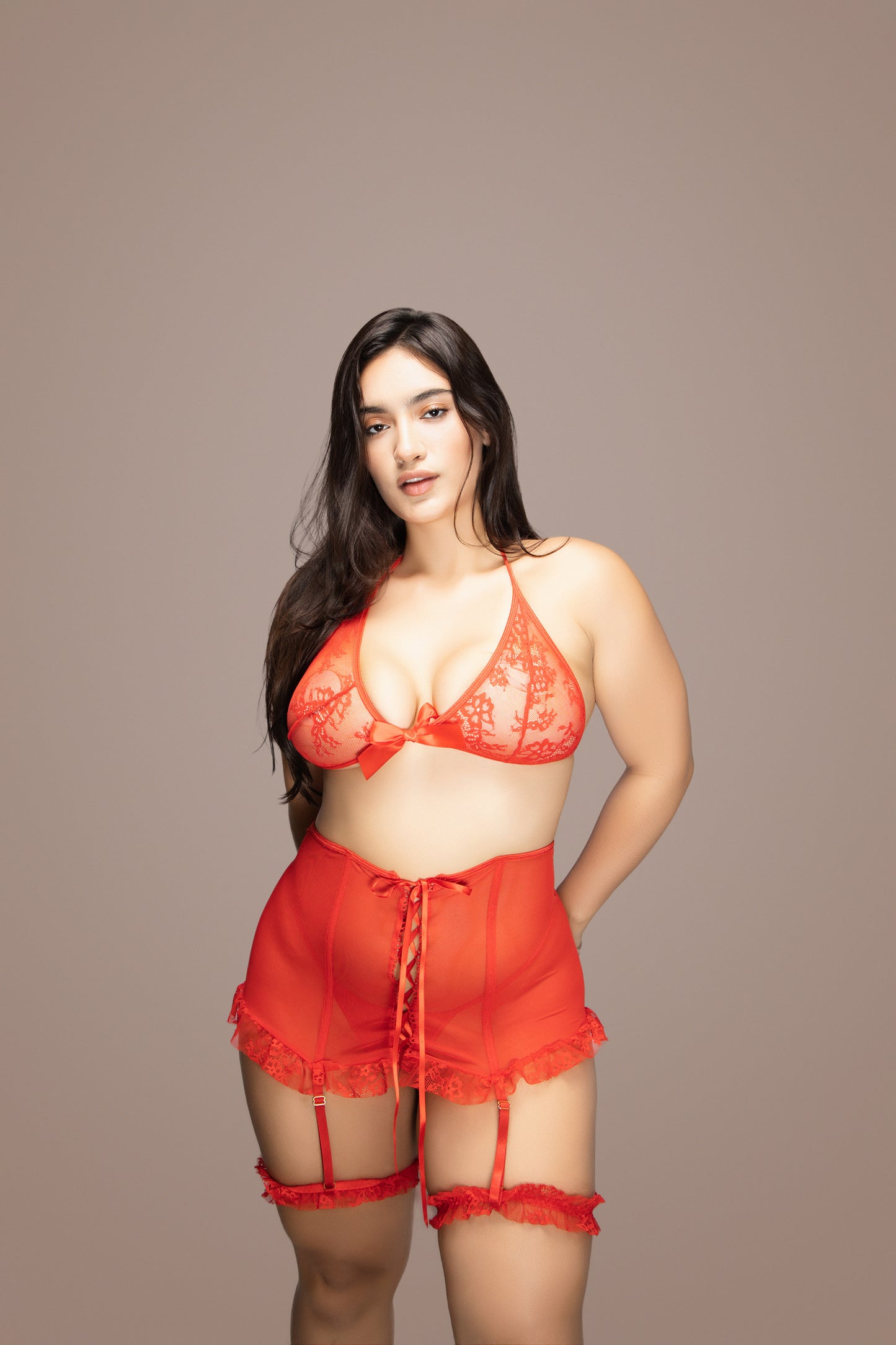 Liguero rojo Alice con faldita