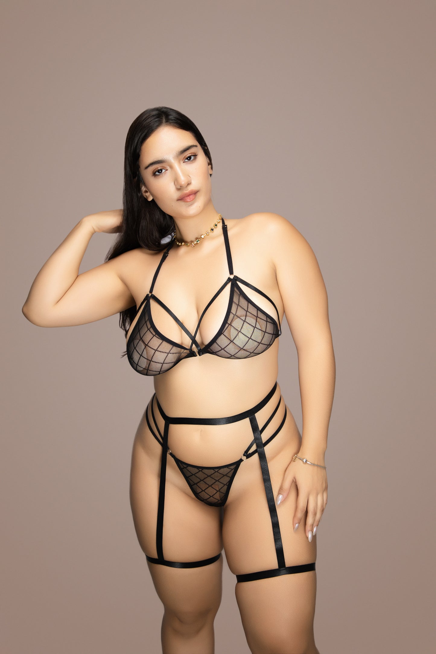 Set de liguero negro Catheryn