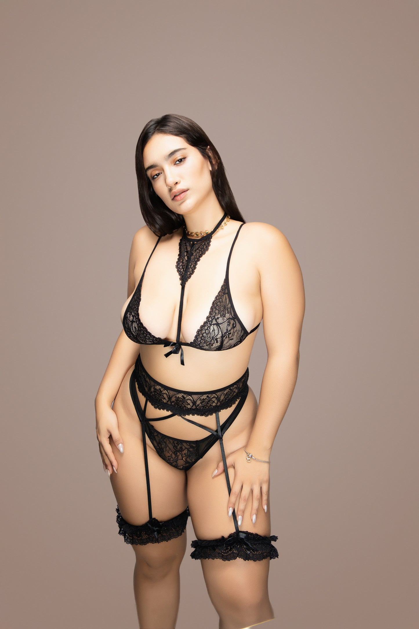 Set de lencería con liguero