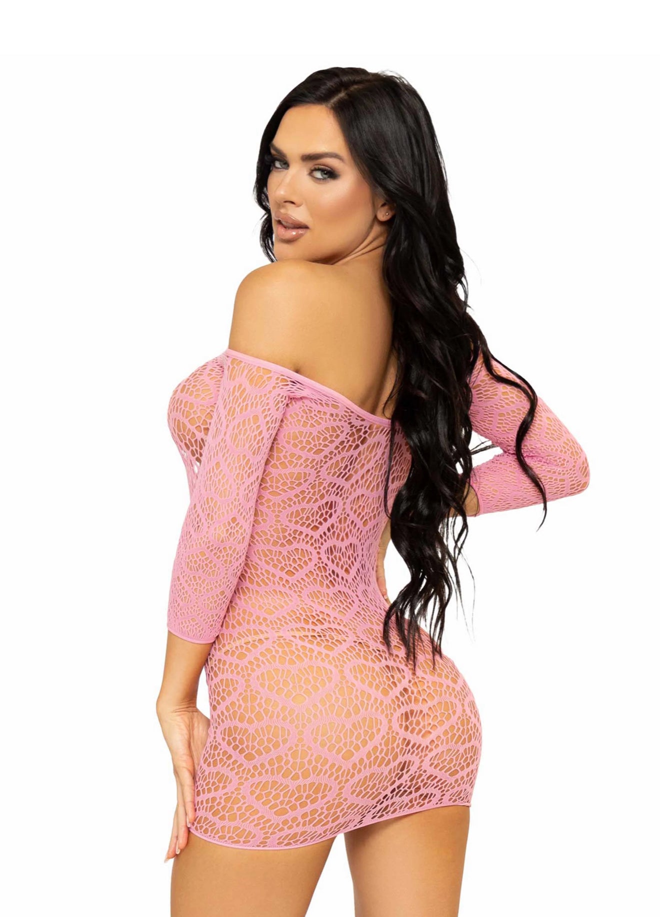 Vestido rosado de malla Love