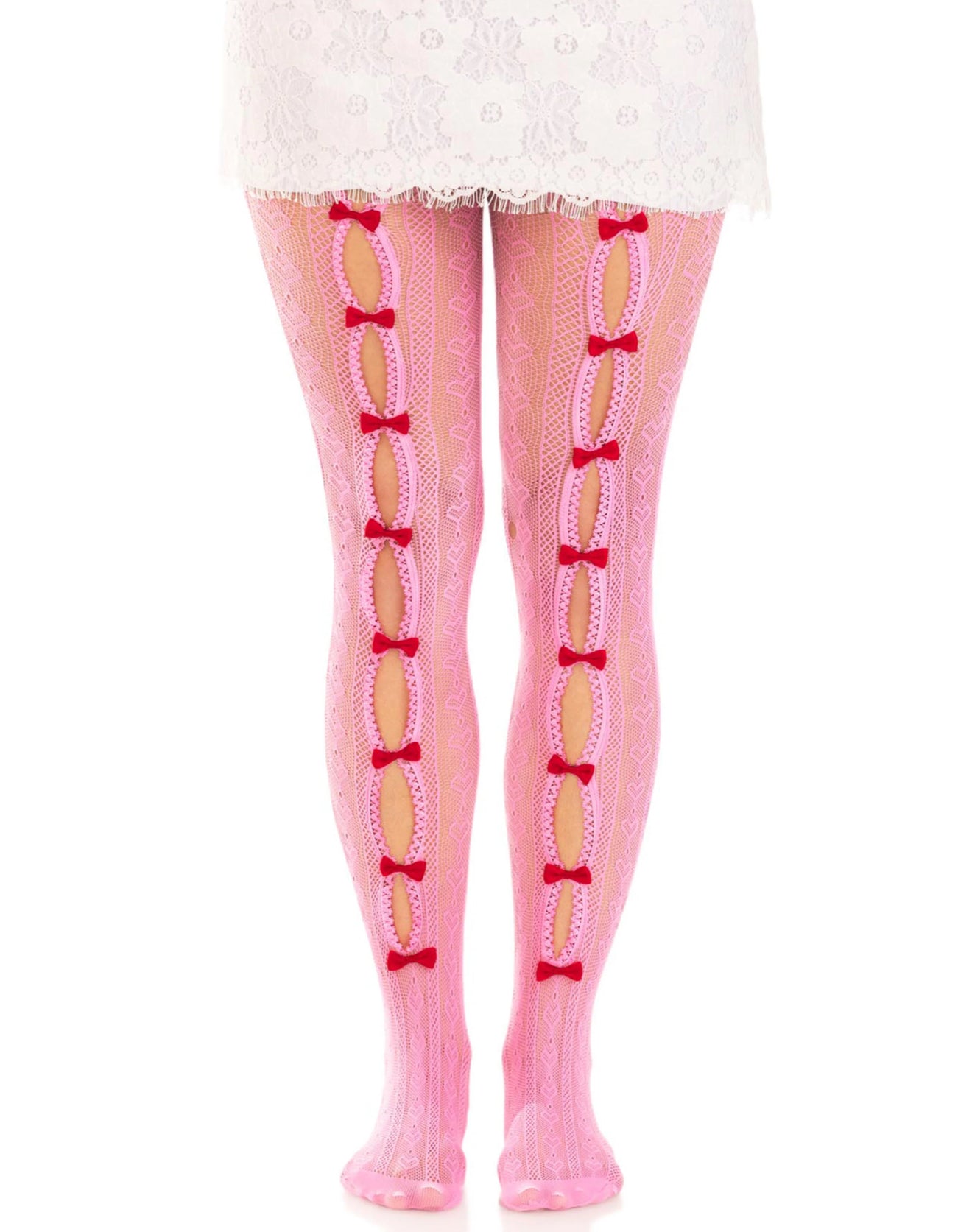 Medias rosas de lacitos Mi muñeca