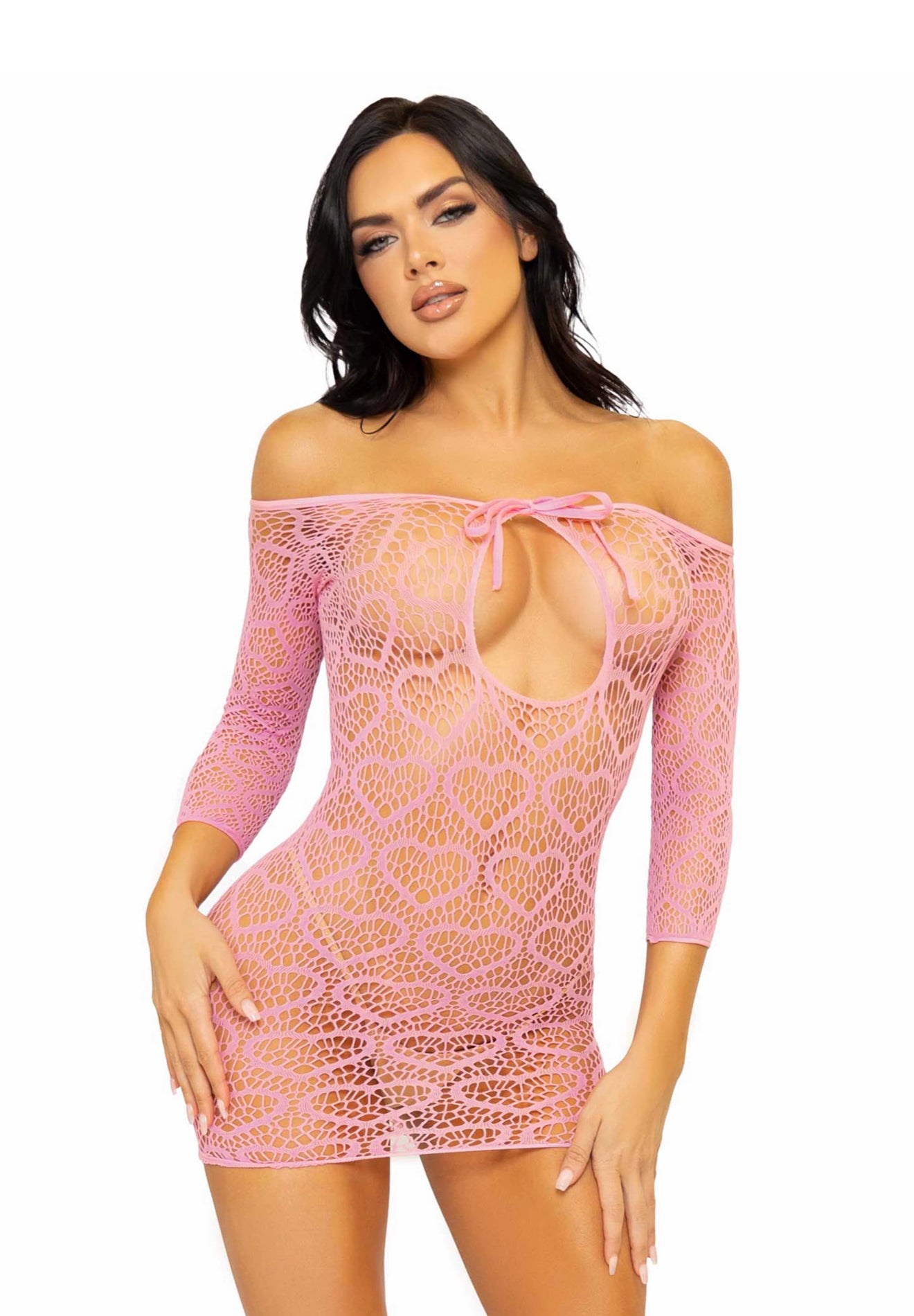 Vestido rosado de malla Love