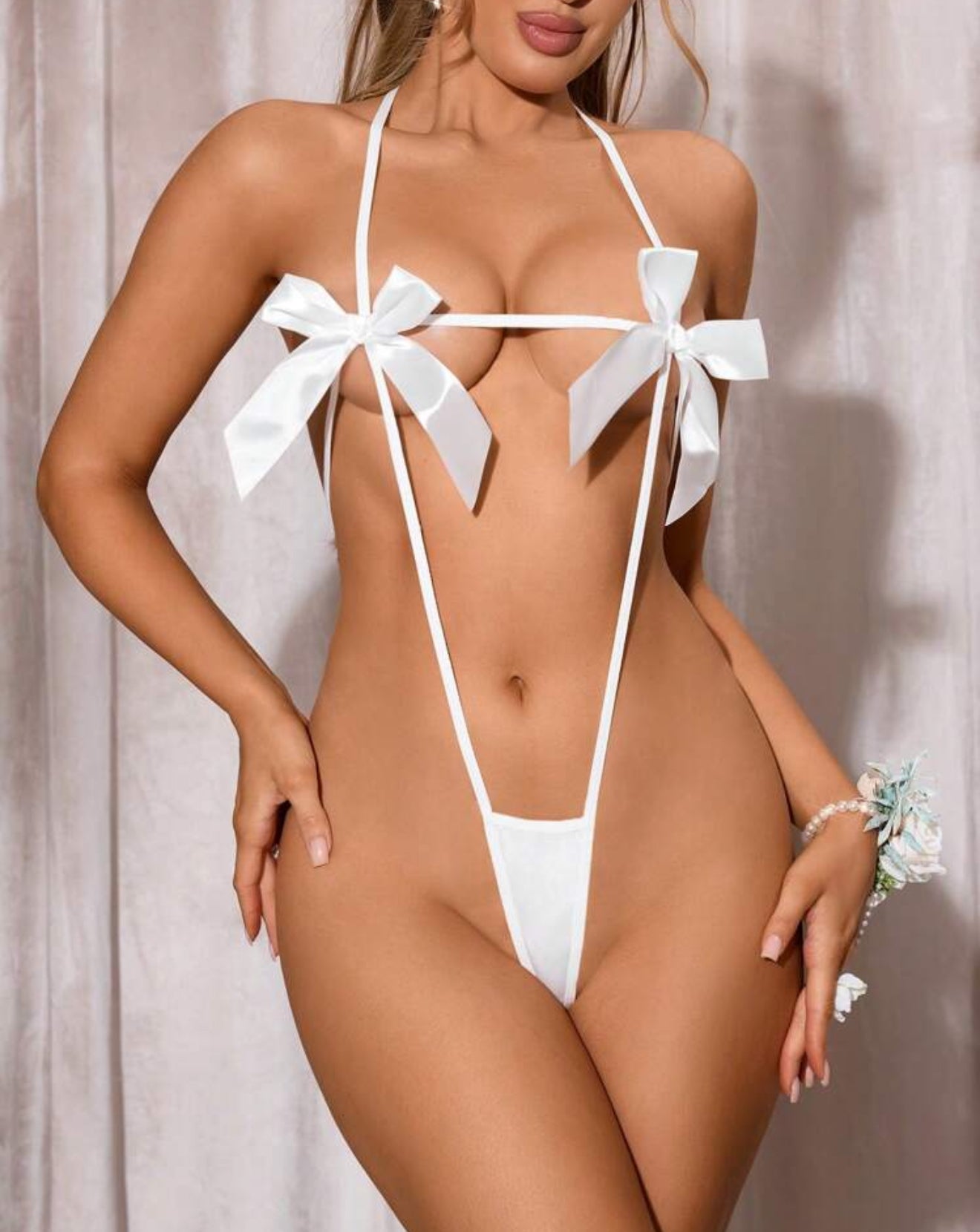 Triquini lacitos blanco Pamela