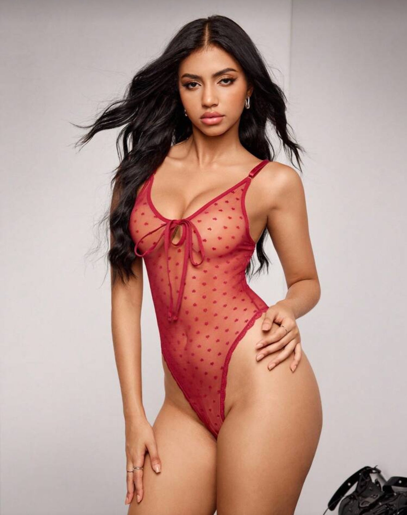 Body teddy de espalda abierta Rojo Roberta