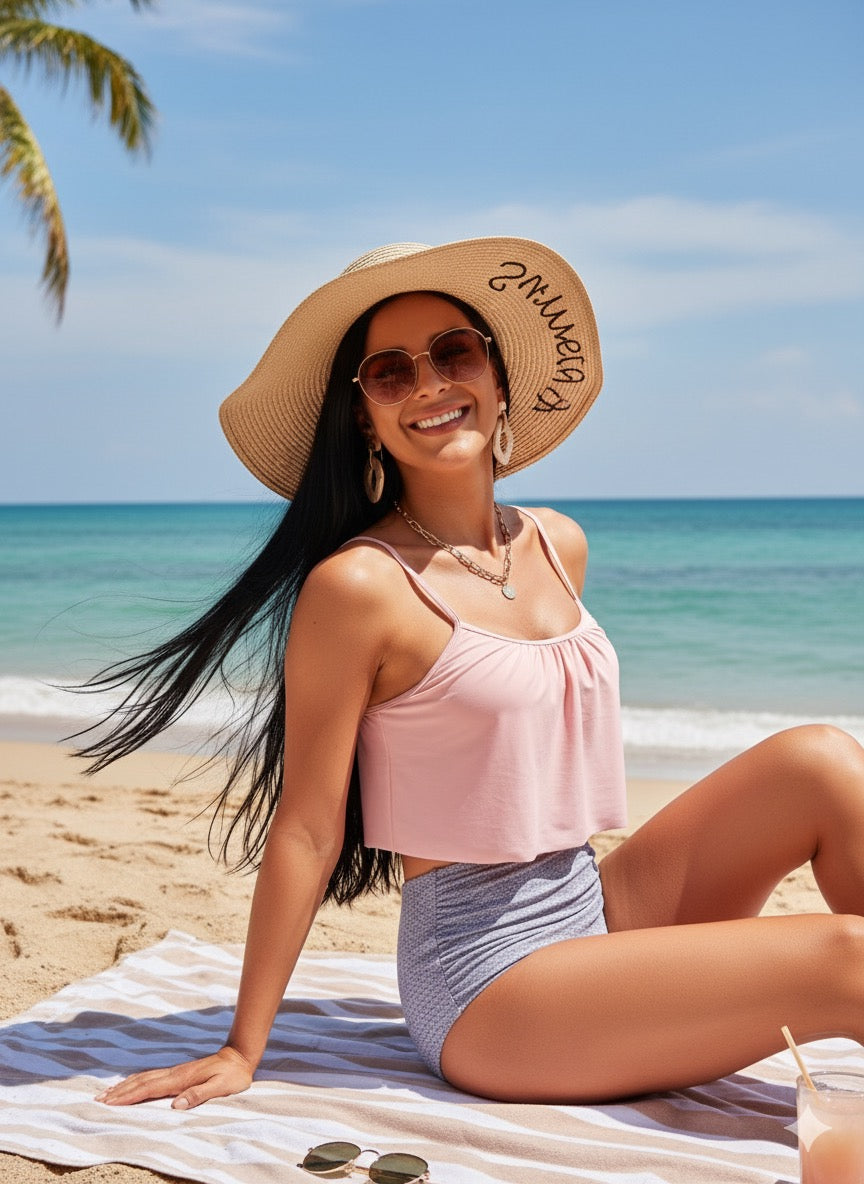 Bikini con estampado de escama y talle alto