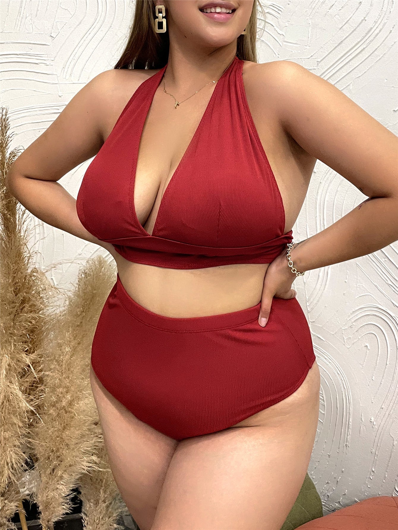 Bikini halter de talle alto