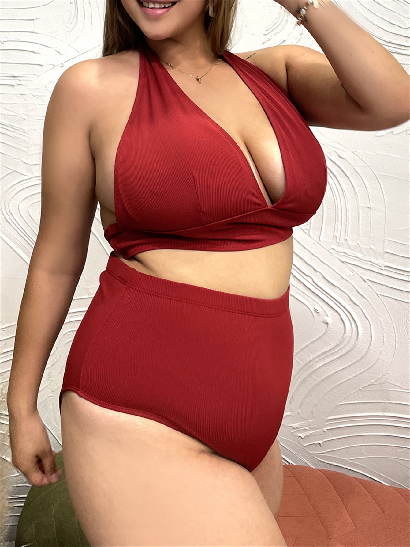 Bikini halter de talle alto