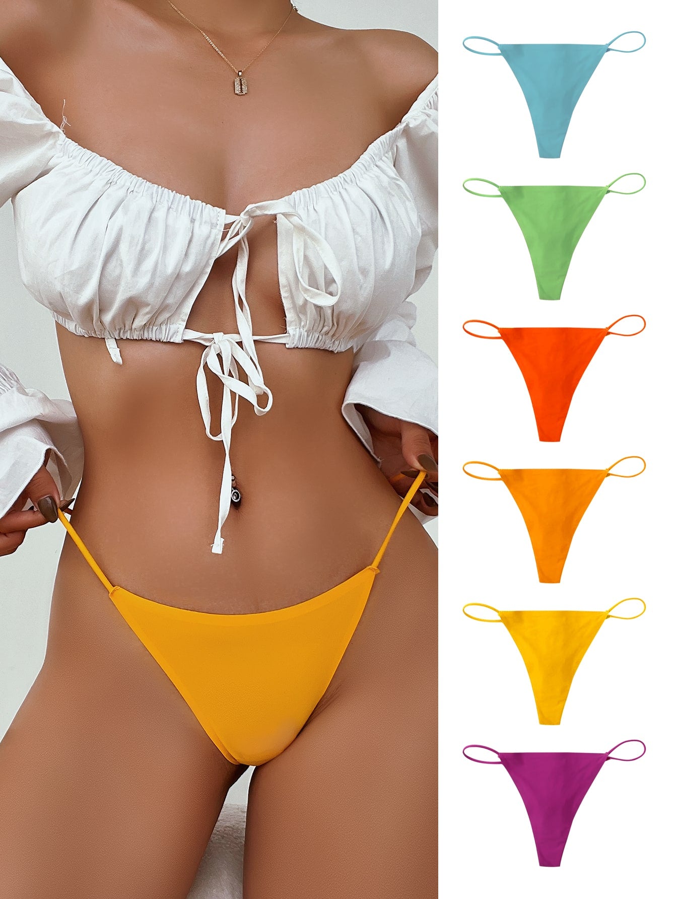 Tangas en colores vibrantes invisible