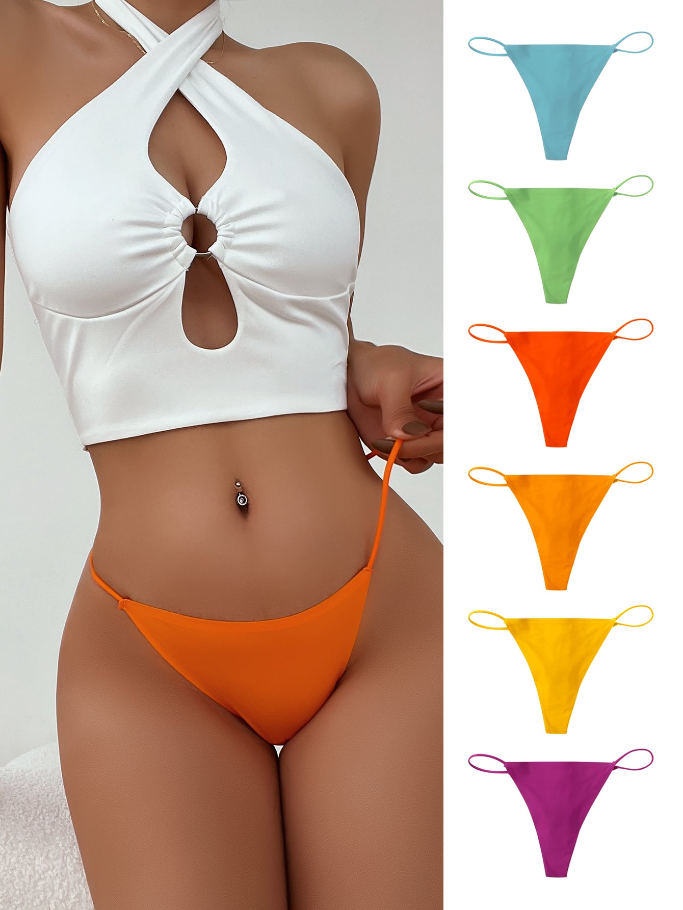 Tangas en colores vibrantes invisible