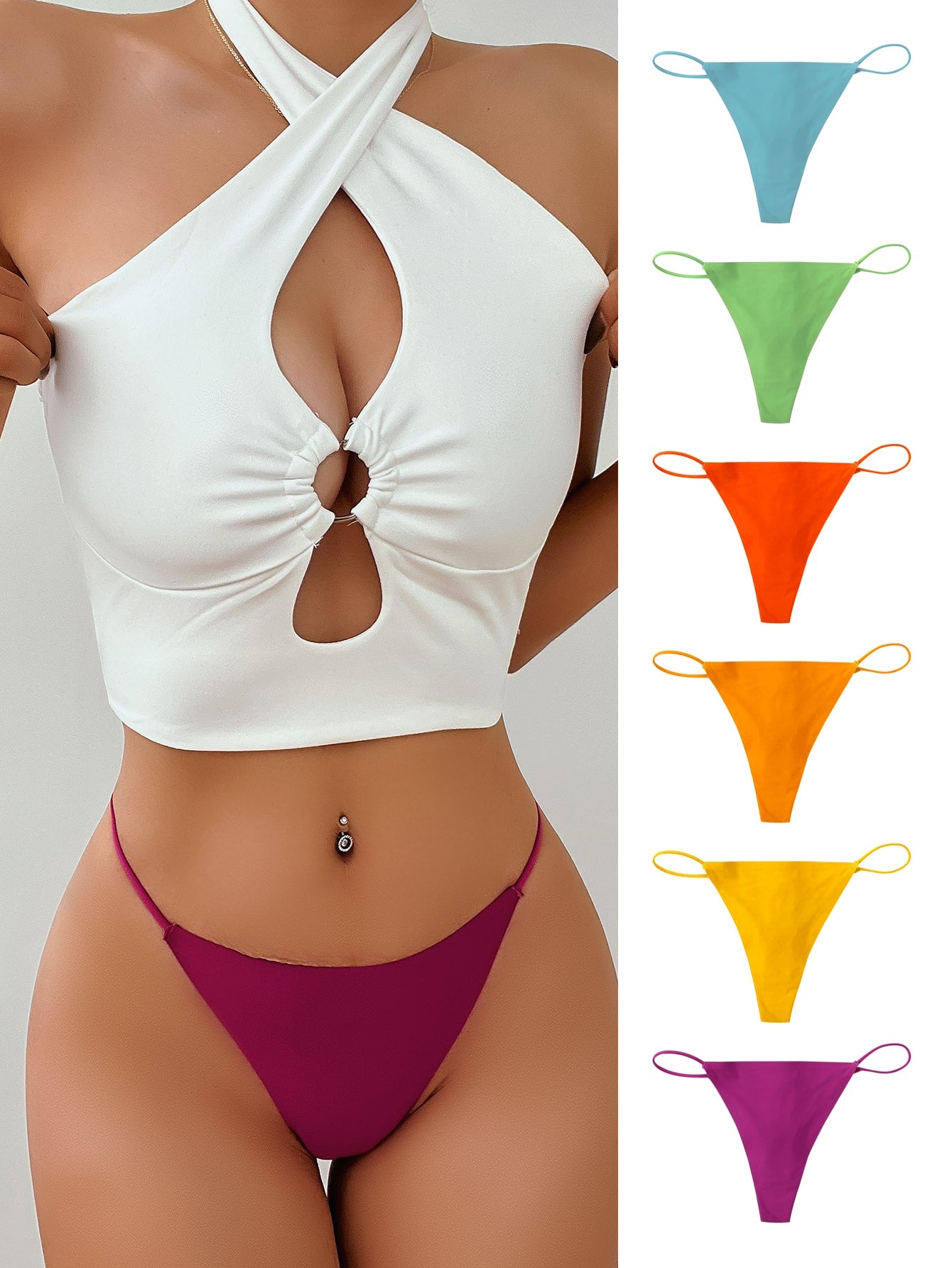 Tangas en colores vibrantes invisible