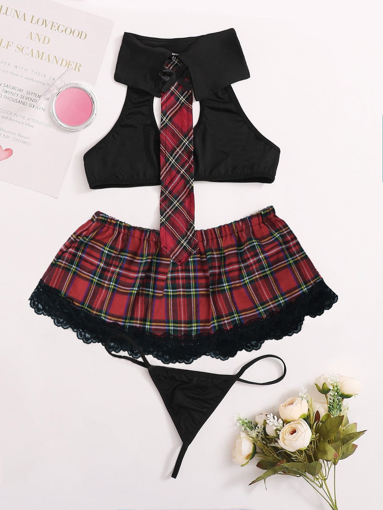 Set disfraz de colegiala con tanga