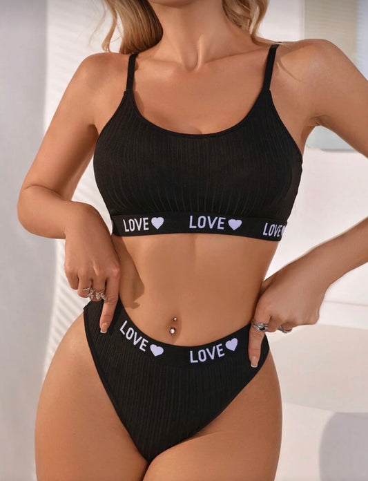Set de lencería negro Love