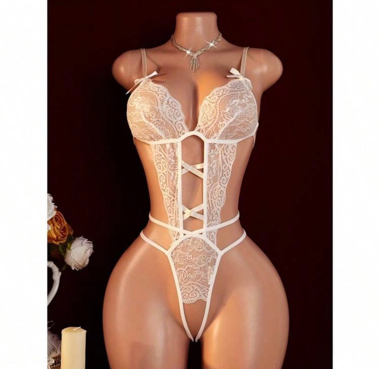 Body teddy blanco sin entrepierna