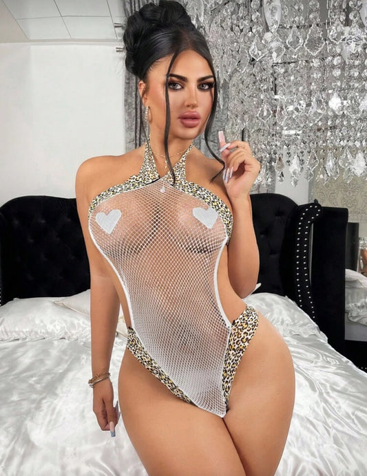 Body teddy de malla Lola Blanco