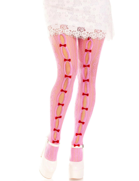 Medias rosas de lacitos Mi muñeca