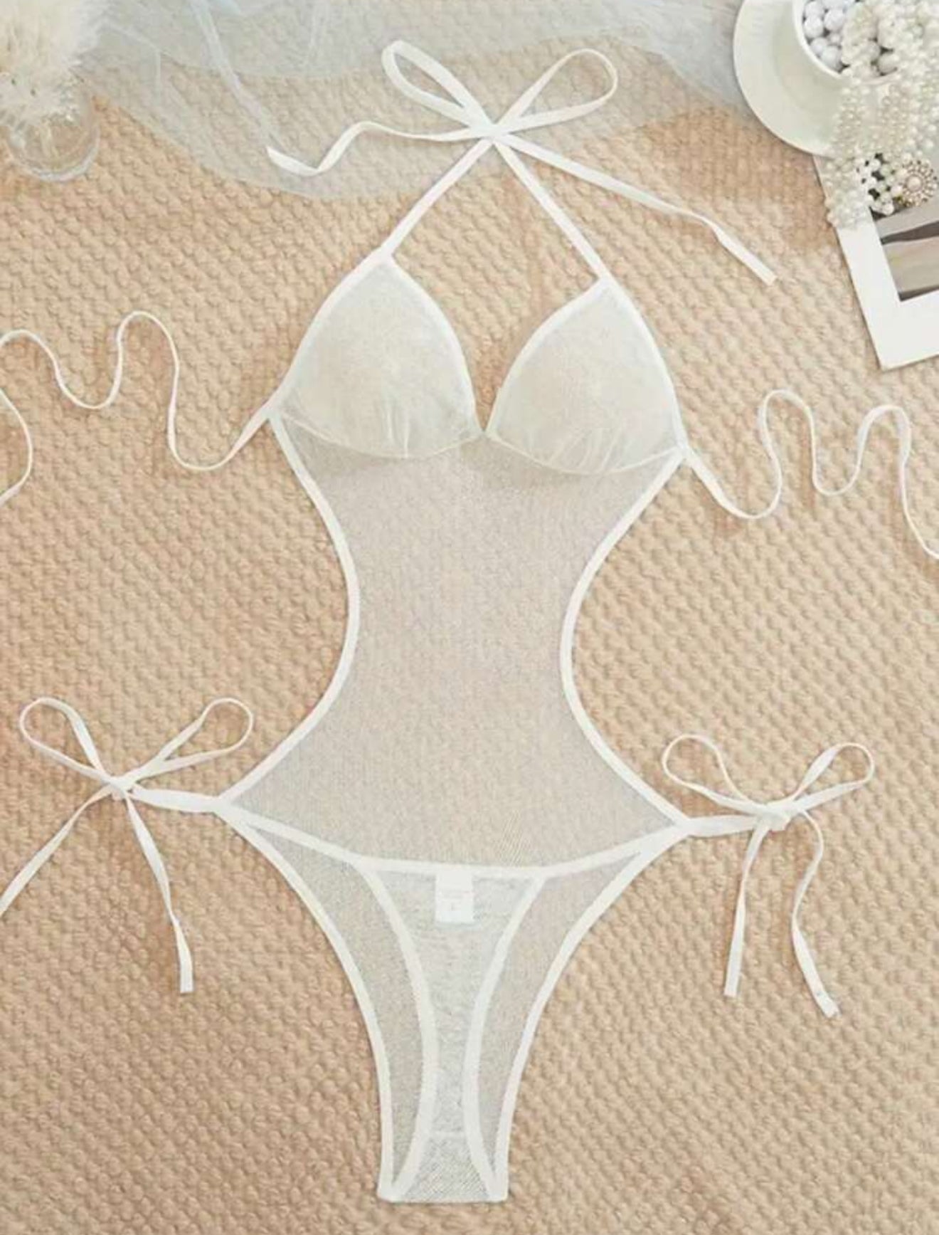 Body blanco sensual transparente