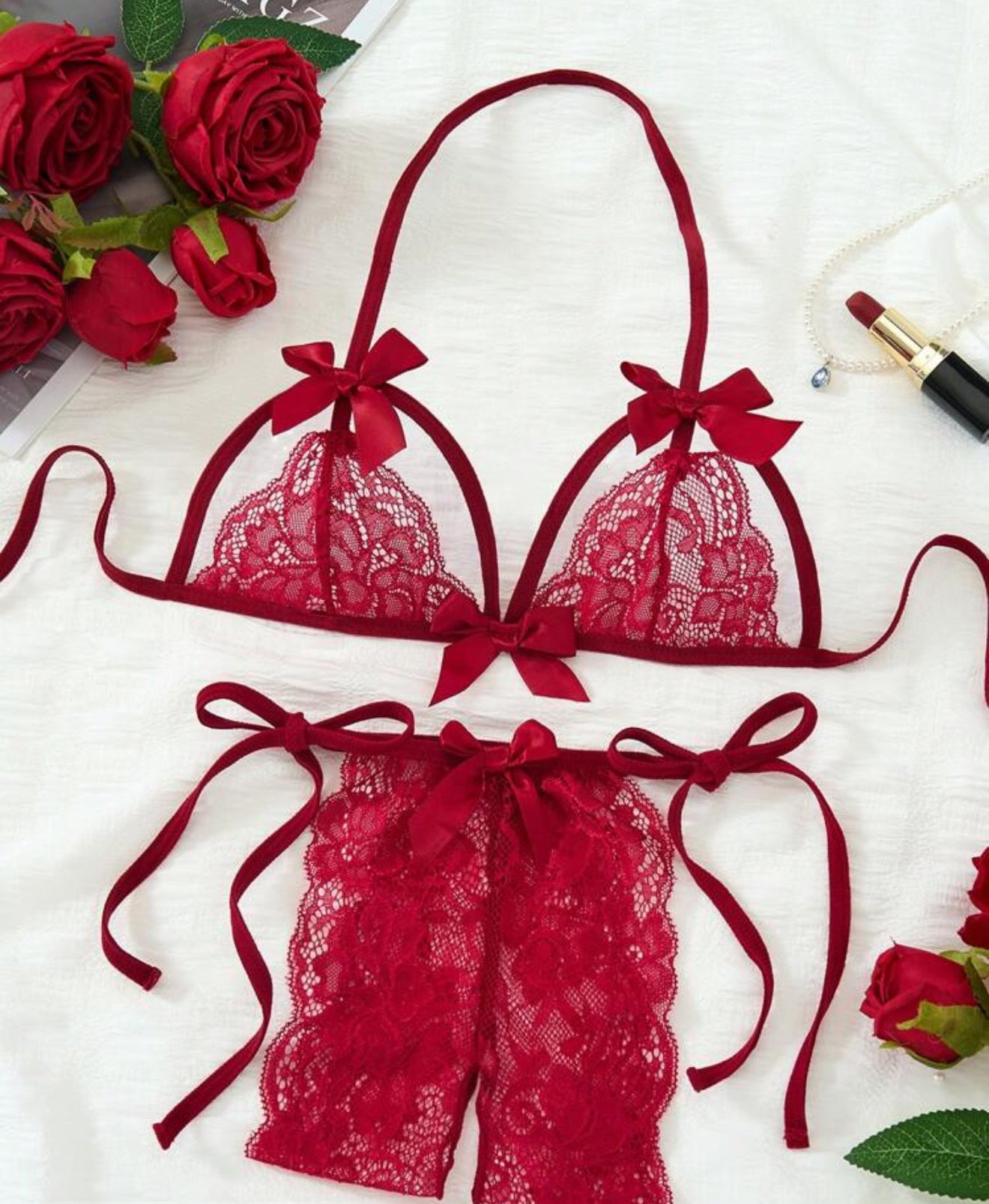 Conjunto Rojo vino sin entrepierna Rosaura