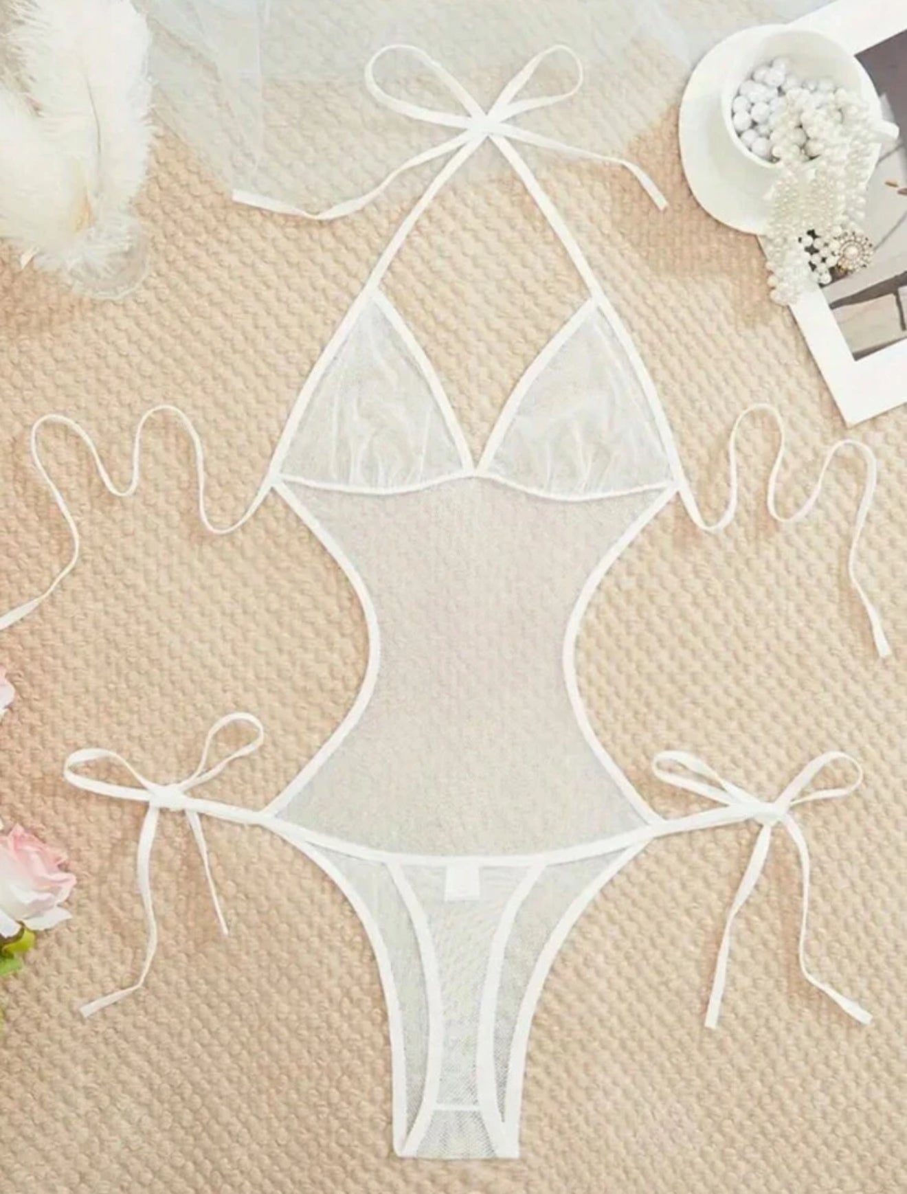 Body blanco sensual transparente