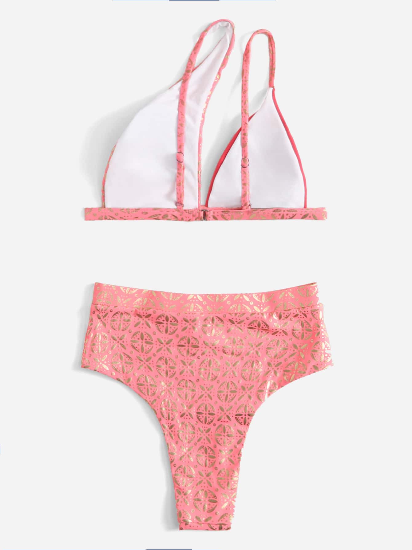 Bikini de un hombro de talle alto