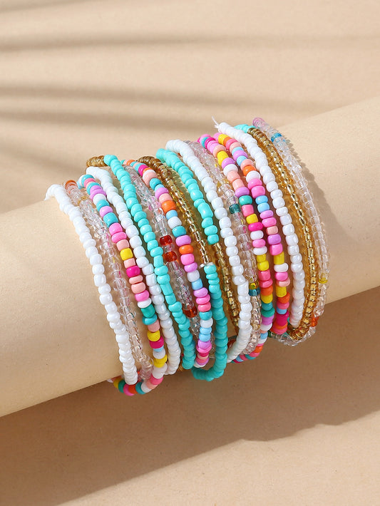 Pulsera con cuenta a capas 4 piezas