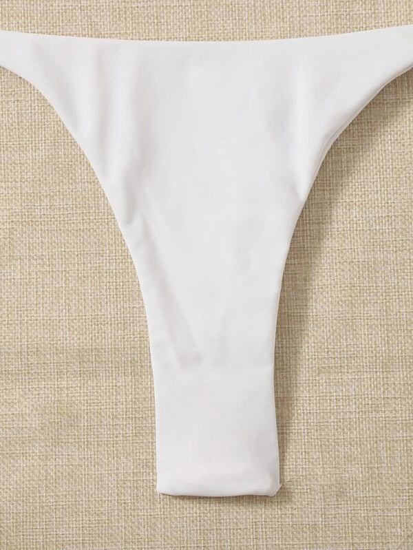 Bikini triángulo halter Blanco de rayas