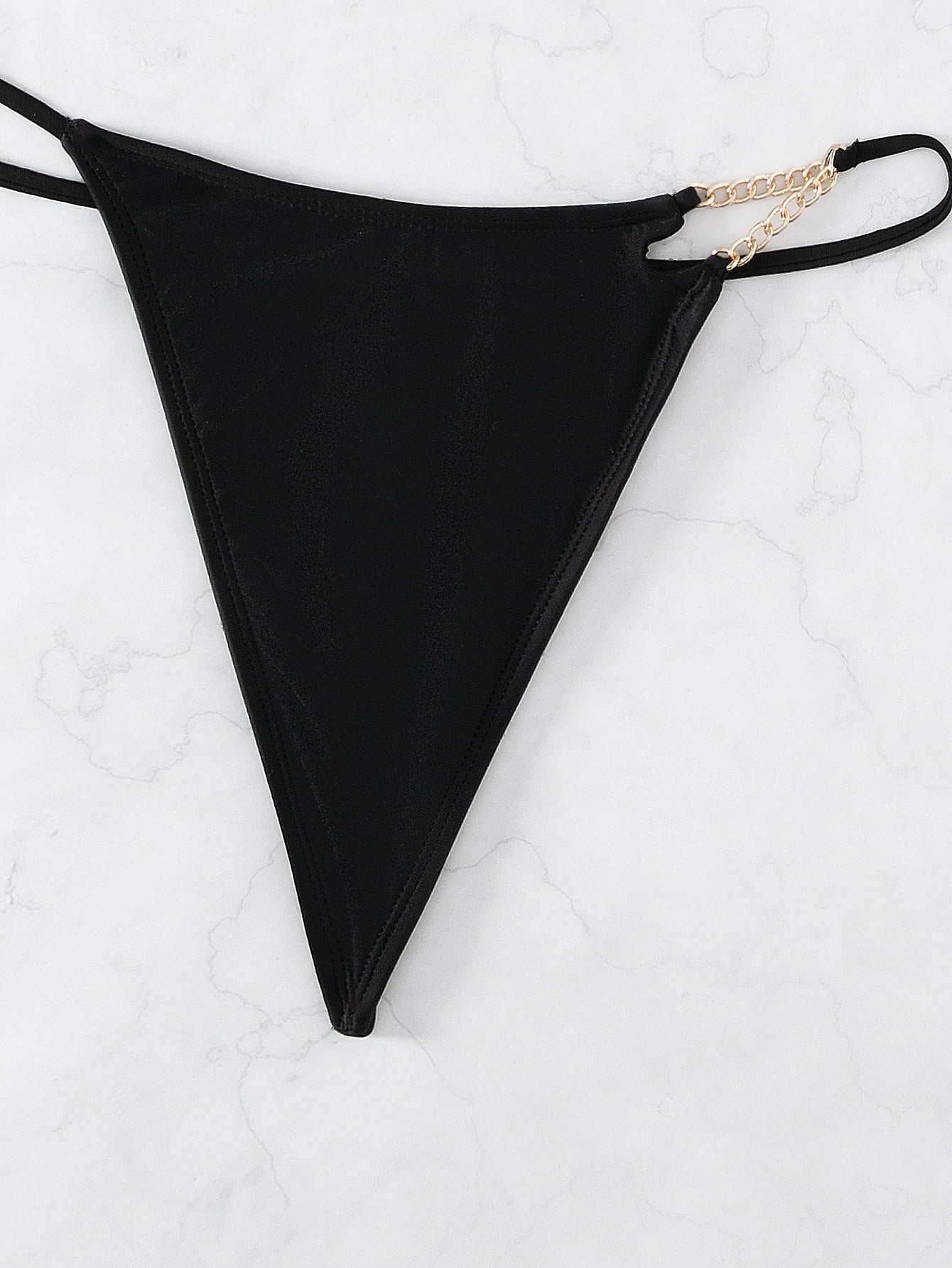 Bikini micro triángulo vinculado con cadena halter